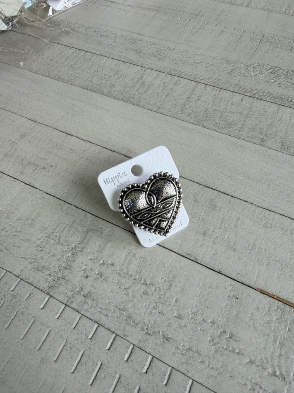 Western Fashion Silver Heart Statement Ring New